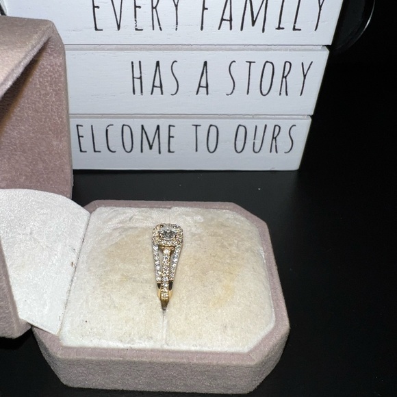 🌟14k YELLOW GOLD & 1.50ct HALO 💎DIAMOND ENGAGEMENT RING SIZE 7 - Picture 7 of 12